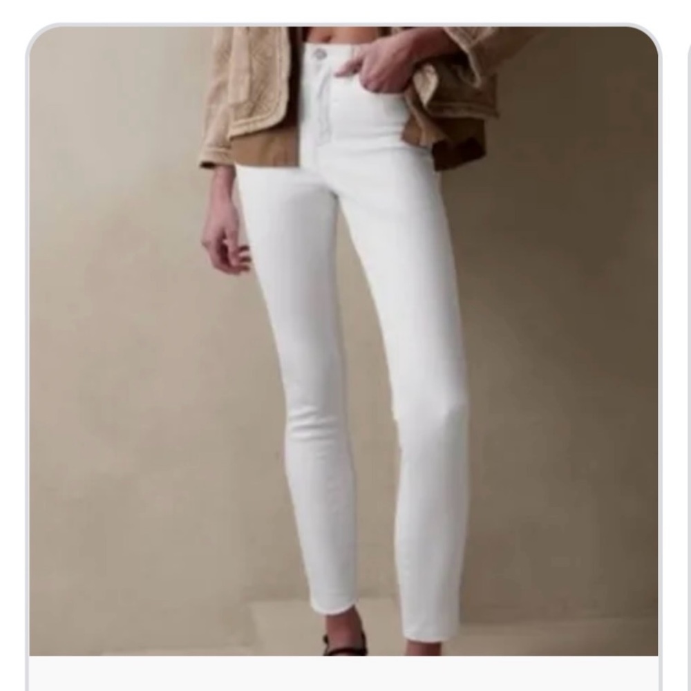 NWT Banana Republic mid rise, skinny, ankle white jeans sz 25